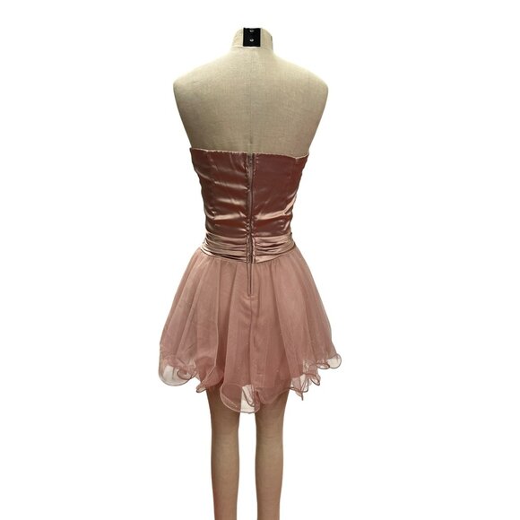 Speechless Pink Strapless Sequined Dress Size 5 Fit Flare Junior Prom Cocktail P - Picture 2 of 6